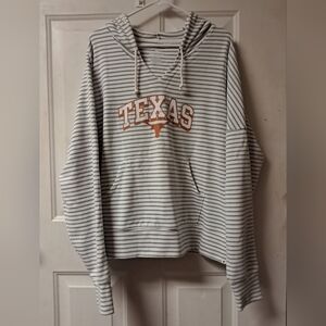 Fanatics Womans 3XL Texas LongHorns Striped Notch Neck Pullover Hoodie.